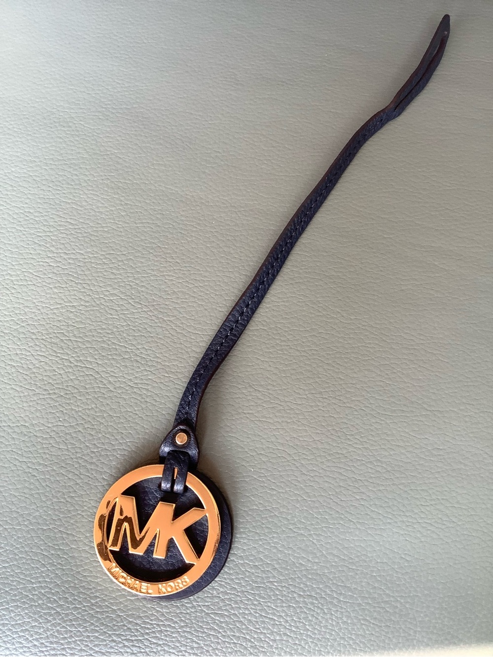Michael Kors Gold and Black MK Circle Bag Charm